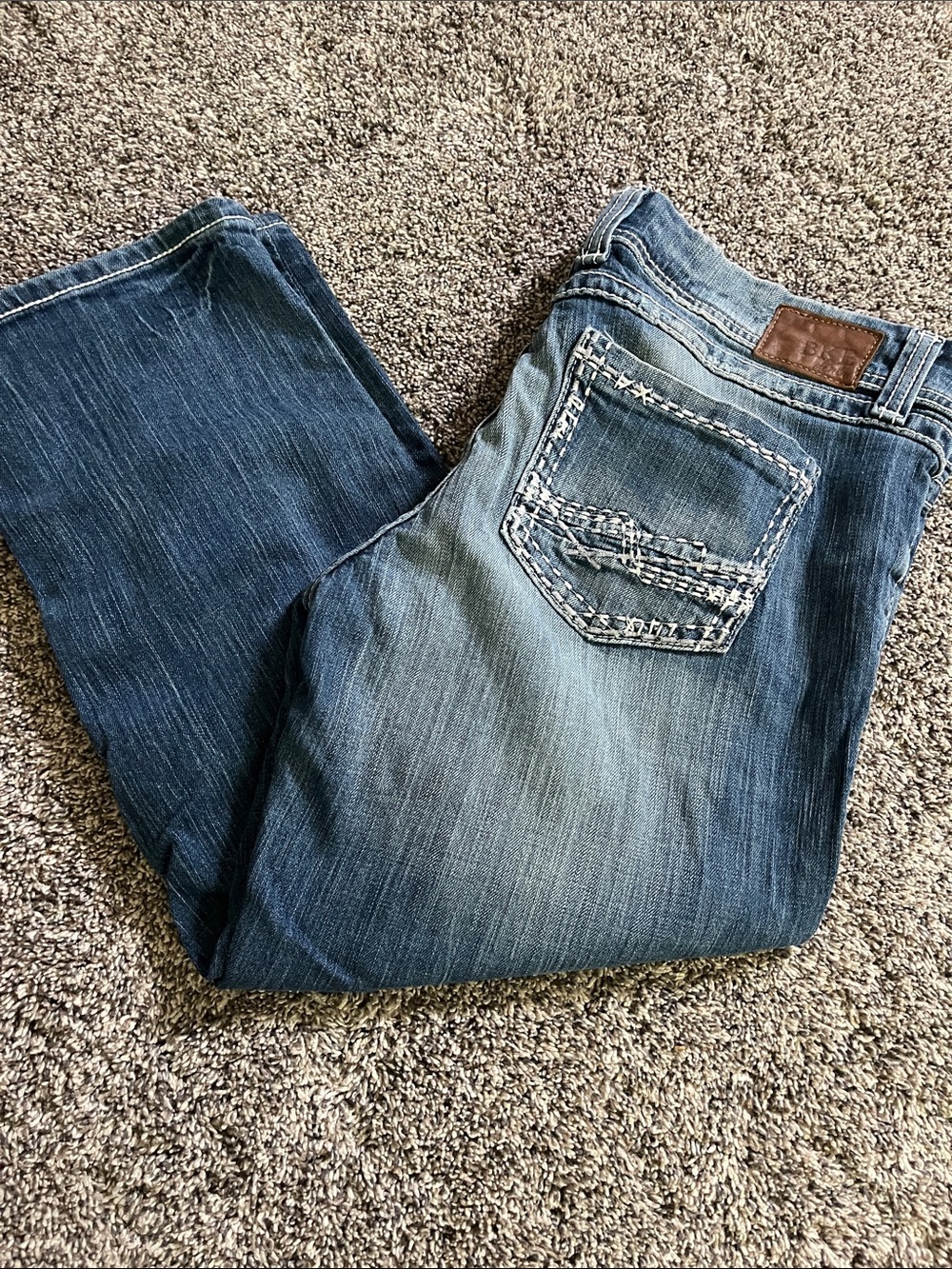 BKE Sabrina Cropped Straight Jeans Capri Denim